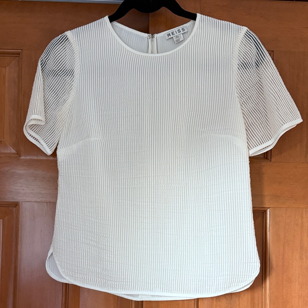 Reiss Ivory Ribbed Women's Blouse